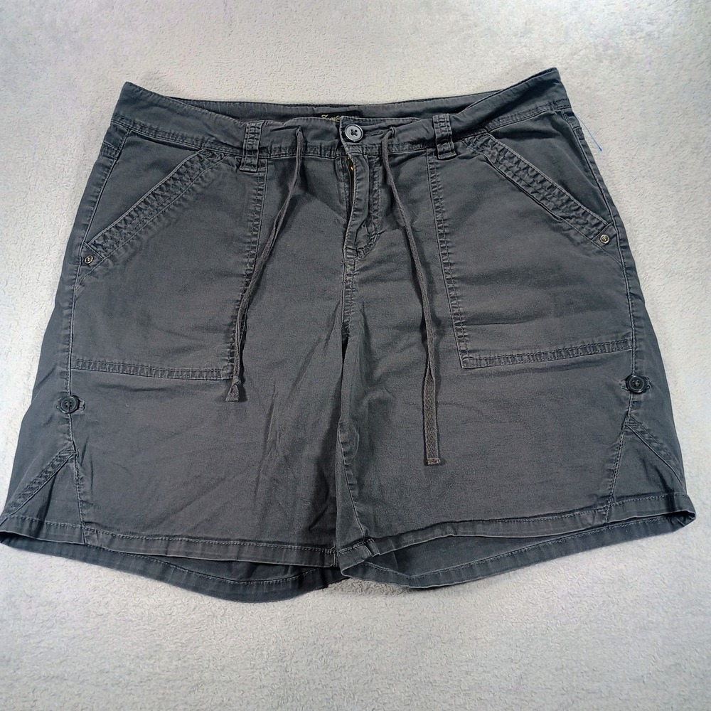 Lucky Brand Womens Utility Cargo Shorts Charcoal Gray‎ Size 10 Drawstring